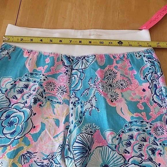 Lilly Pulitzer Beach Linen Pants in the Bali Blue Once Upon A Tide - Picture 9 of 14